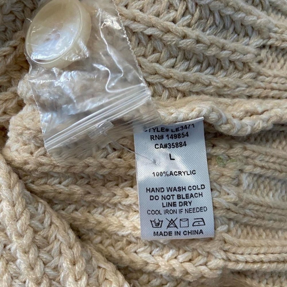 Boutique Cozy Cream Button-Up Women's Sweater Cardigan - Picture 6 of 6